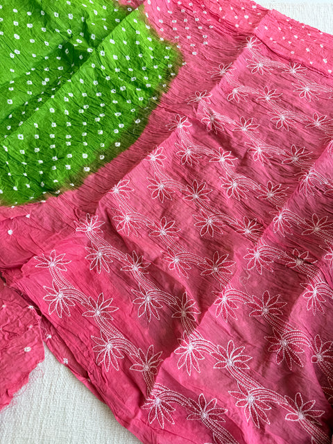 Bhandhej pure cotton saree