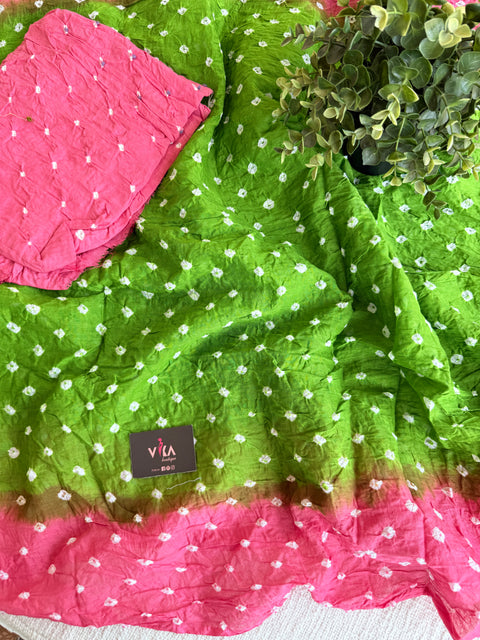 Bhandhej pure cotton saree