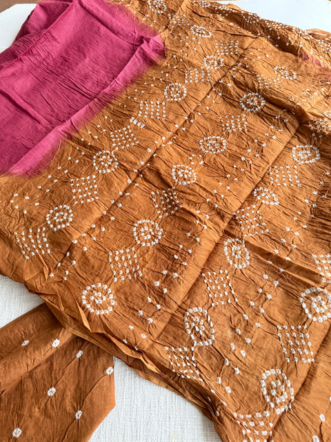 Bhandhej pure cotton saree