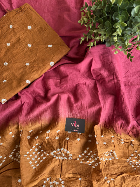 Bhandhej pure cotton saree