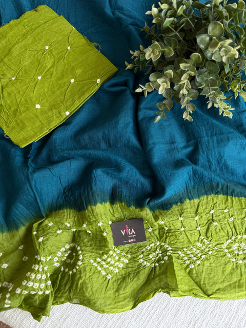 Bhandhej pure cotton saree