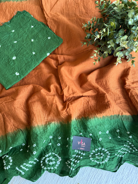 Bhandhej pure cotton saree
