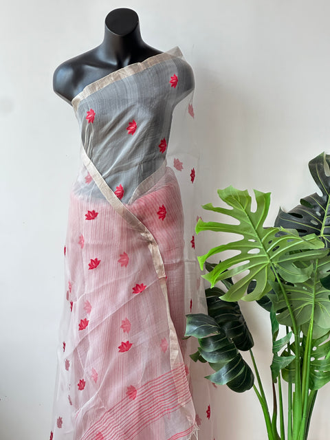 Jamdhani weaving organza saree