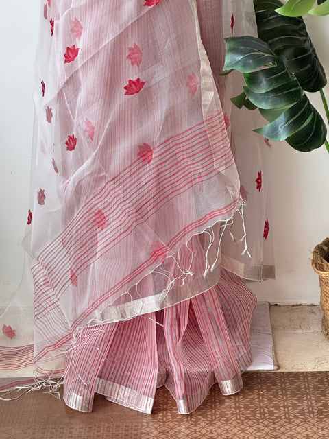Jamdhani weaving organza saree