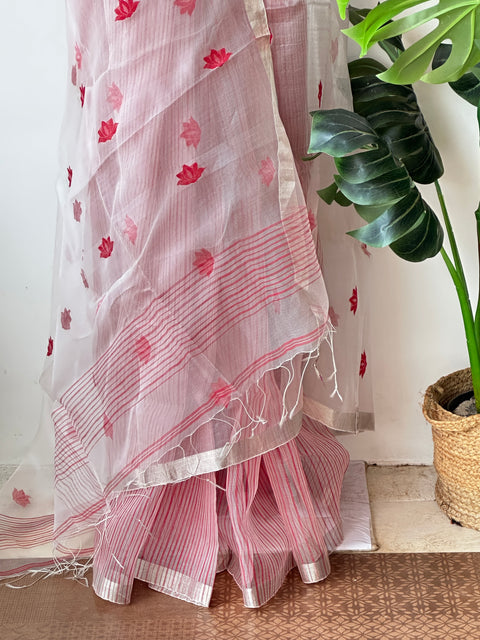 Jamdhani weaving organza saree