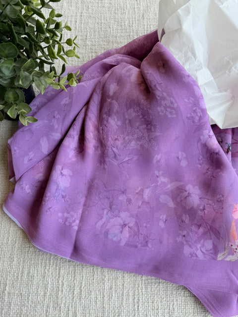 Floral printed georgette saree