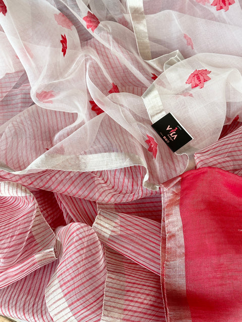 Jamdhani weaving organza saree
