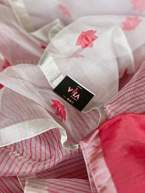 Jamdhani weaving organza saree