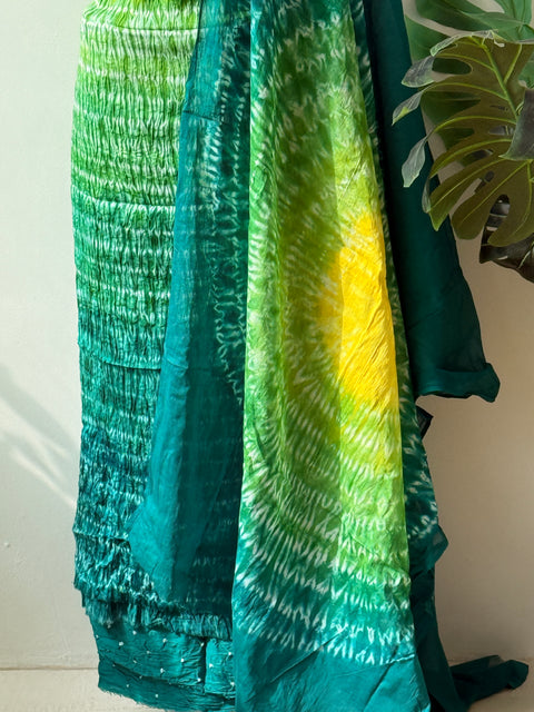 Bhandhej cotton satin salwar material