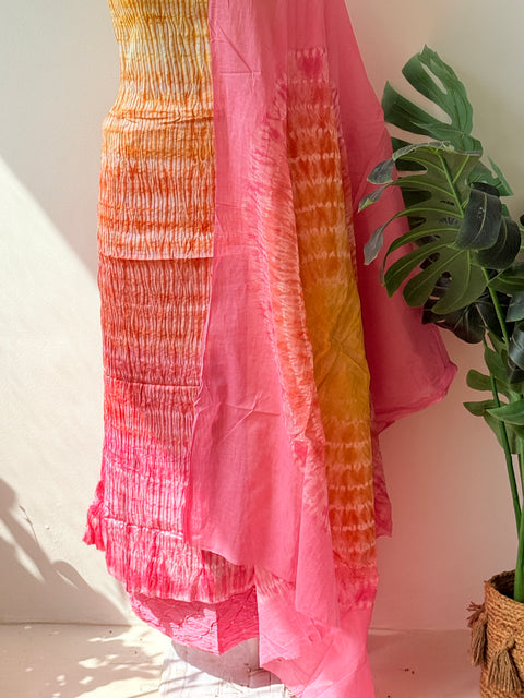Bhandhej cotton satin salwar material