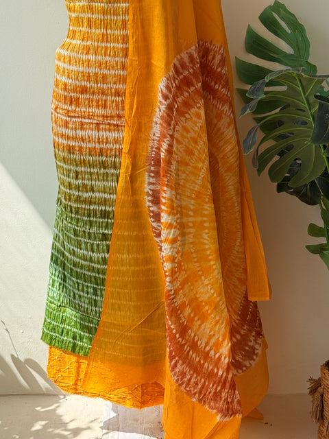 Bhandhej cotton satin salwar material