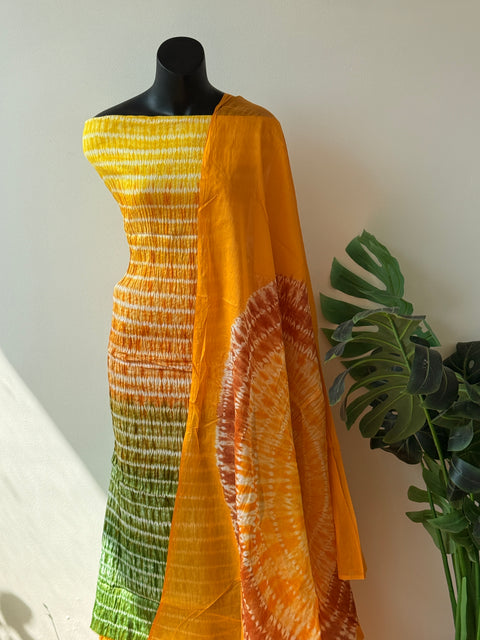 Bhandhej cotton satin salwar material