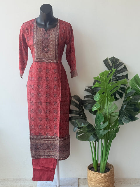 Printed modal kurti pant set