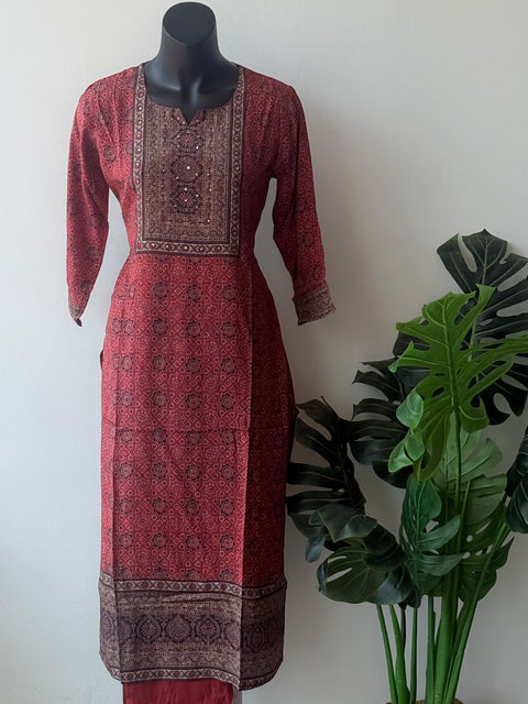 Printed modal kurti pant set