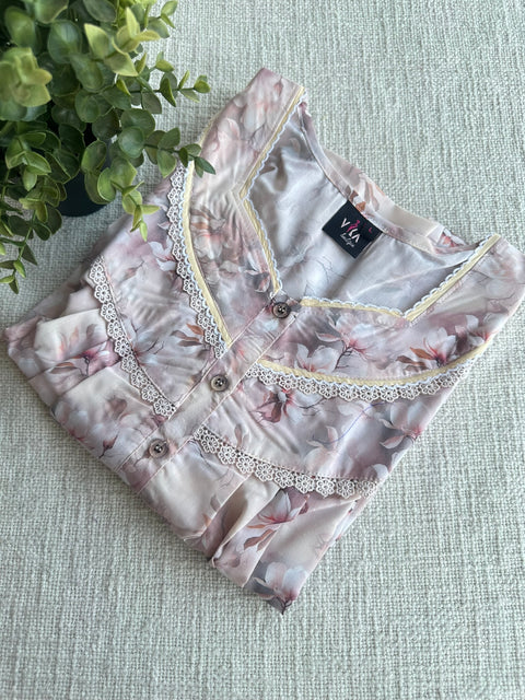 L size printed Poly Cotton nighty
