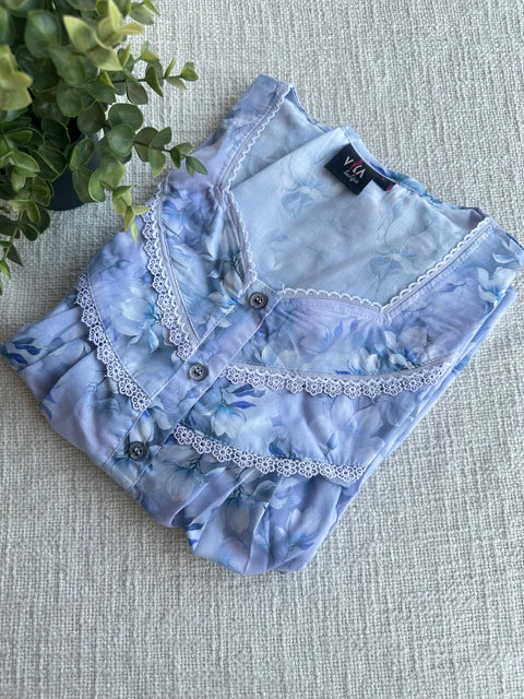 L size printed Poly Cotton nighty