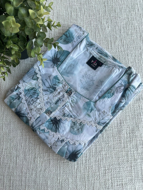 L size printed Poly Cotton nighty