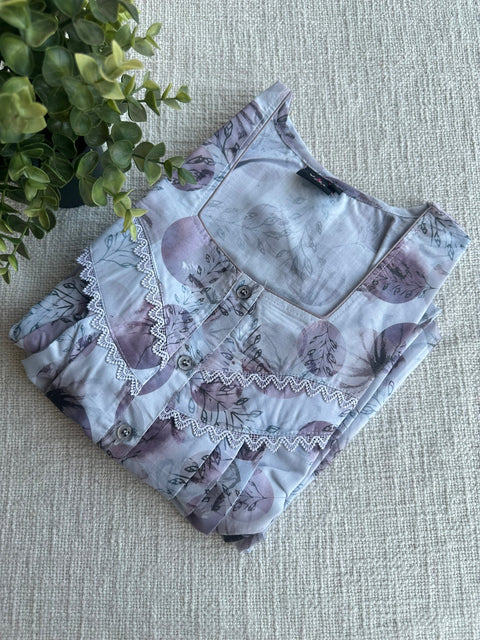L size printed Poly Cotton nighty