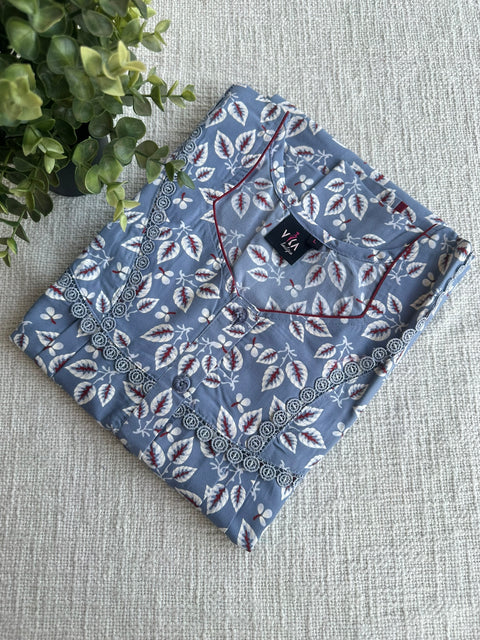 L size printed Poly Cotton nighty