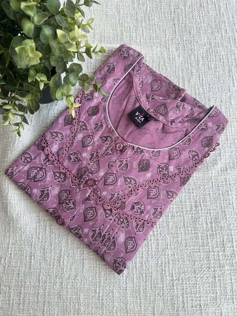 L size printed Poly Cotton nighty