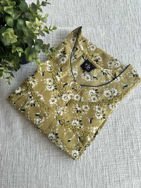 L size printed Poly Cotton nighty
