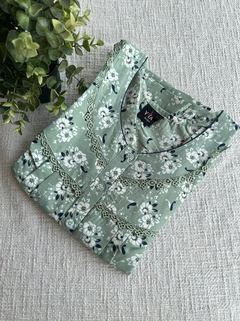 L size printed Poly Cotton nighty