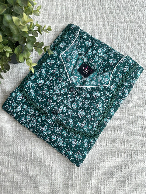 L size printed Poly Cotton nighty