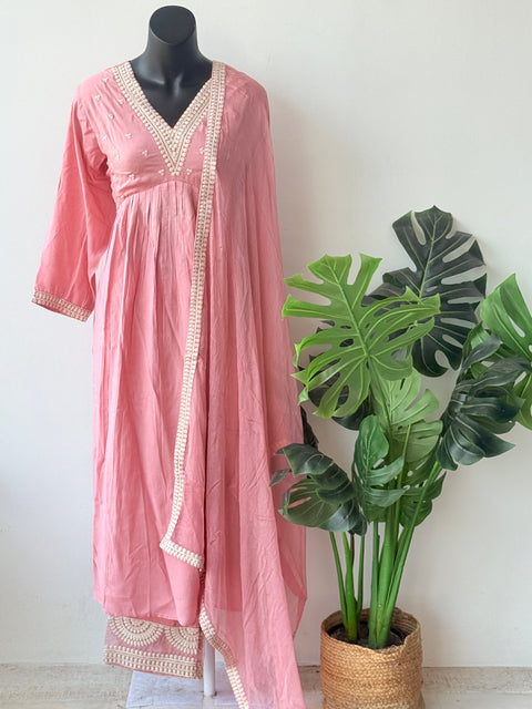 Size 44, alia cut peach kurta pant set