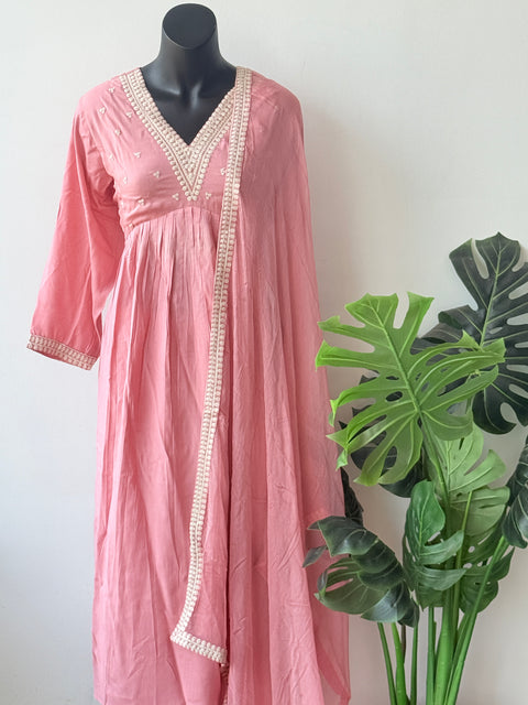 Size 44, alia cut peach kurta pant set