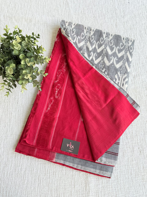Handloom pure Ikat cotton saree