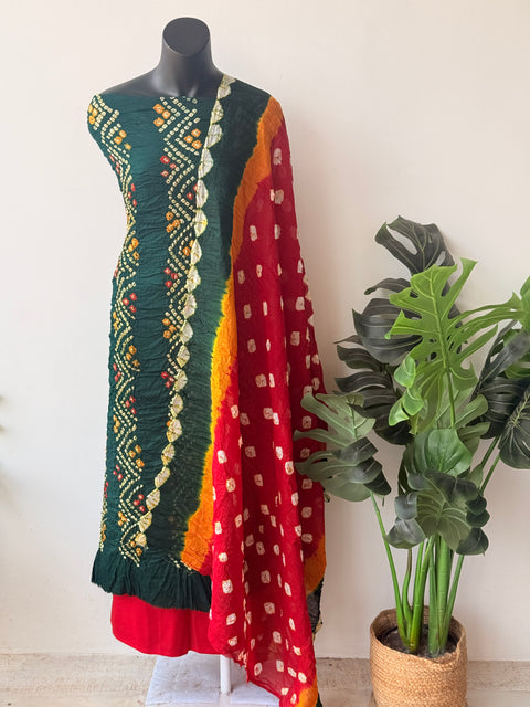 Bandhej cotton salwar material