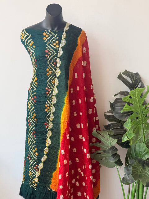 Bandhej cotton salwar material