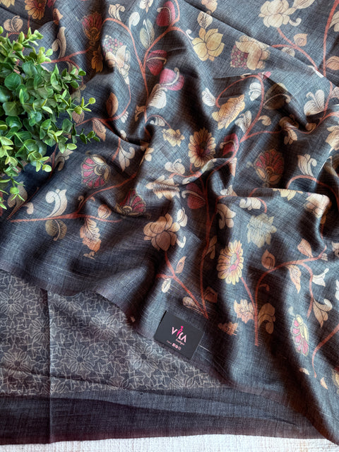 Printed art silk saree with blouse