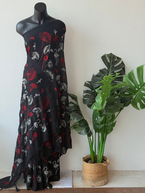Embroidery georgette saree