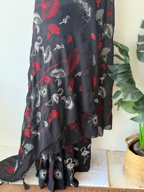 Embroidery georgette saree