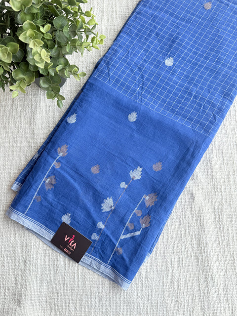 3 Mt Blue border work pure Jamdhani fabric