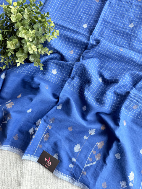 3 Mt Blue border work pure Jamdhani fabric