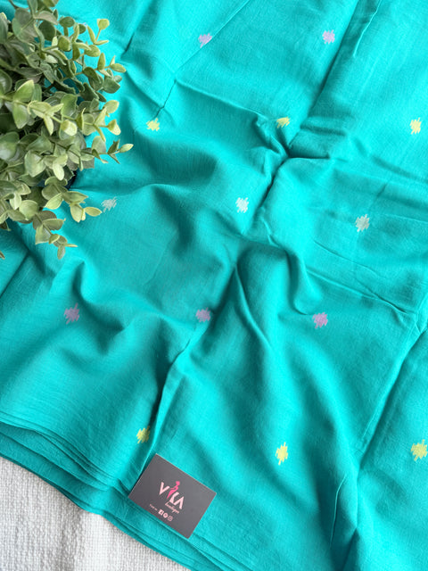 Rama green pure Jamdhani fabric