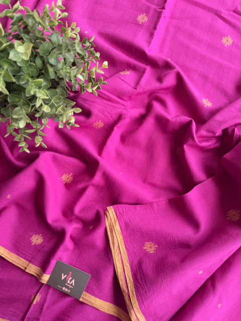Pink yellow bhutti pure Jamdhani fabric