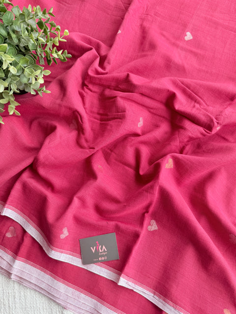 Red heart pure Jamdhani fabric