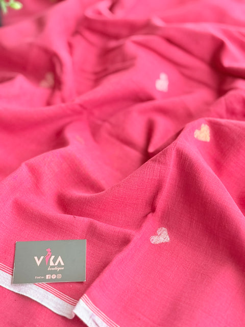 Red heart pure Jamdhani fabric