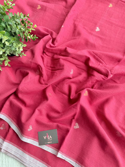 Red heart pure Jamdhani fabric