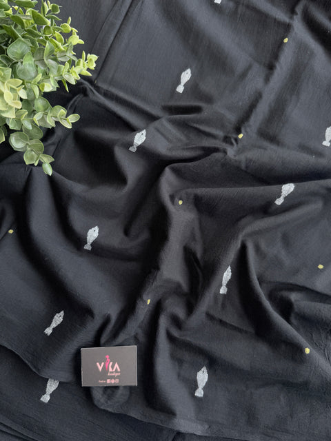 Black Fish pure Jamdhani fabric