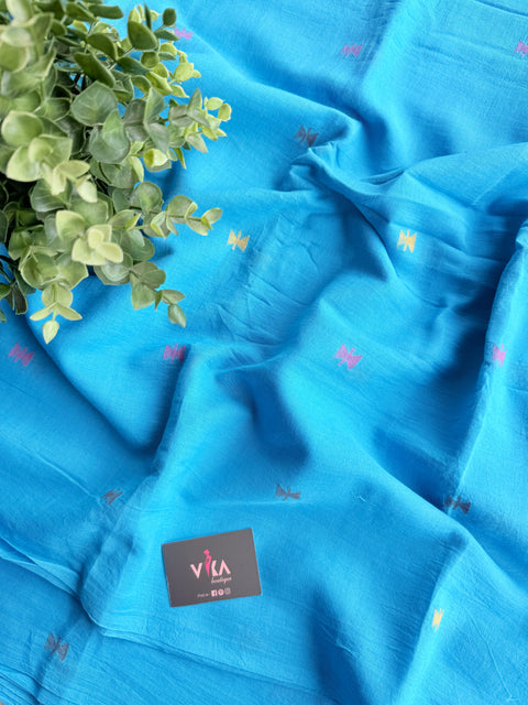 Light Blue pure Jamdhani fabric