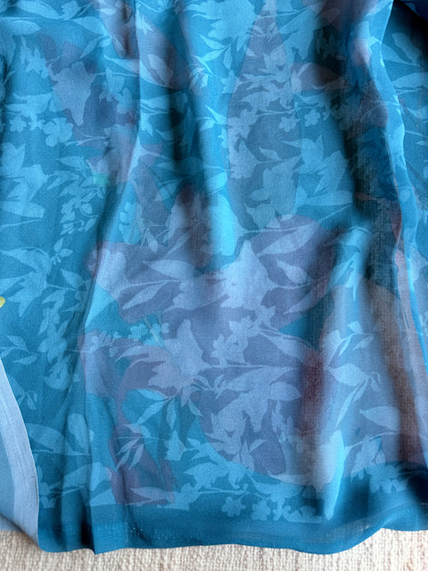 Floral printed georgette saree