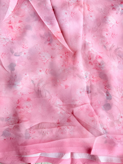 Floral printed georgette saree