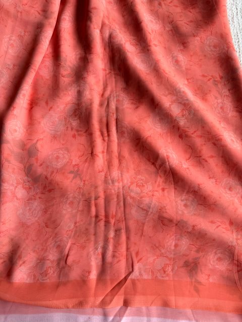 Floral printed georgette saree