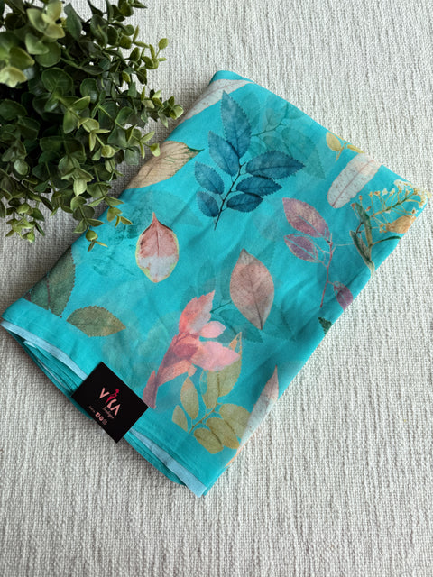 Floral printed georgette saree