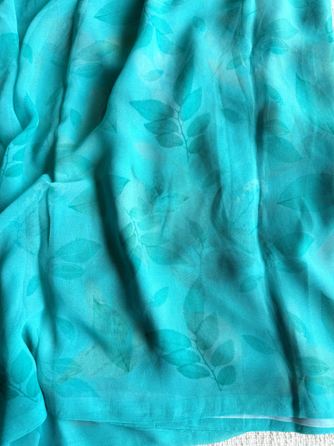 Floral printed georgette saree