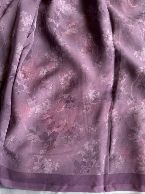 Floral printed georgette saree